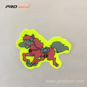 Reflective Adhesive Pvc Horse Shape Stickers For Children